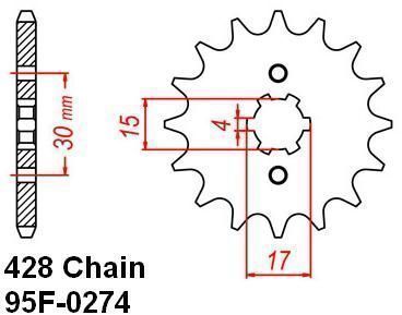 MOTRIX FRONT SPROCKET 95F-0274-14