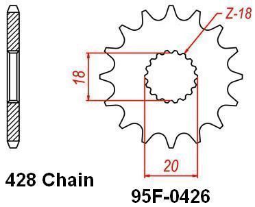 MOTRIX FRONT SPROCKET 95F-0433-14