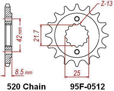 MOTRIX FRONT SPROCKET 95F-0512-14