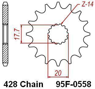 MOTRIX FRONT SPROCKET 95F-0558-14