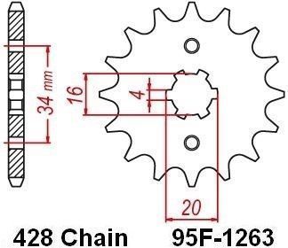 MOTRIX FRONT SPROCKET 95F-1263-14