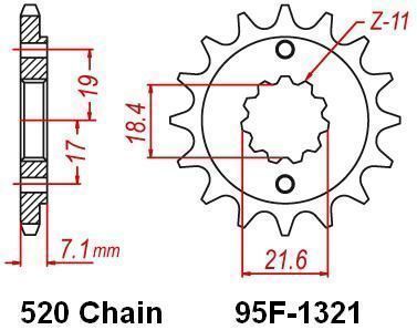 MOTRIX FRONT SPROCKET 95F-1321-13