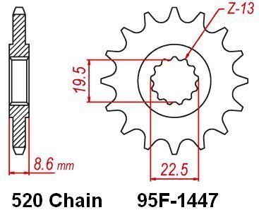MOTRIX FRONT SPROCKET 95F-1447-14