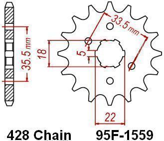 MOTRIX FRONT SPROCKET 95F-1559-14