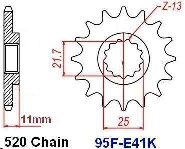 MOTRIX FRONT SPROCKET 95F-E41K-13