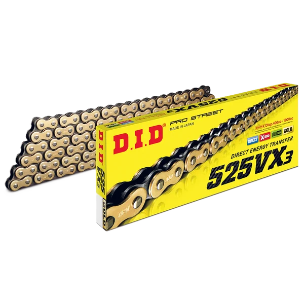 D.I.D CHAIN 530-120L DID VX3 GOLD X-RING (ZB RIVET LINK)