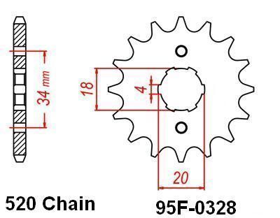 MOTRIX FRONT SPROCKET 95F-0328-13