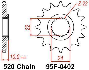 MOTRIX FRONT SPROCKET 95F-0402-16