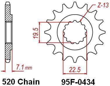 MOTRIX FRONT SPROCKET 95F-0434-15