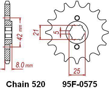 MOTRIX FRONT SPROCKET 95F-0575-15