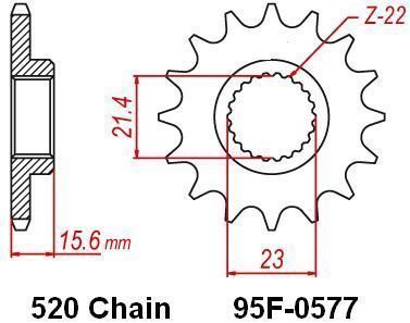 MOTRIX FRONT SPROCKET 95F-0577-15