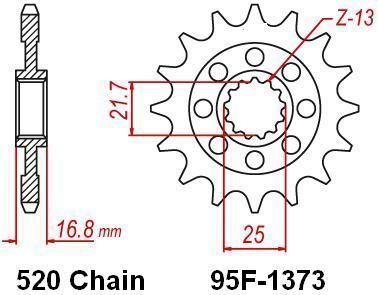 MOTRIX FRONT SPROCKET 95F-1373-16