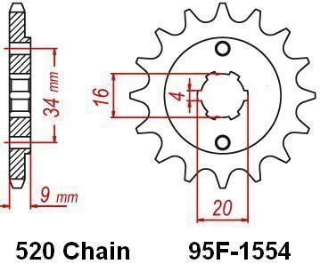MOTRIX FRONT SPROCKET 95F-1554-13