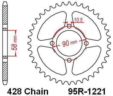 MOTRIX REAR SPROCKET 95R-1221