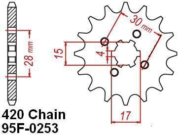 FRONT SPROCKET  z6*15*17*4*420-13T